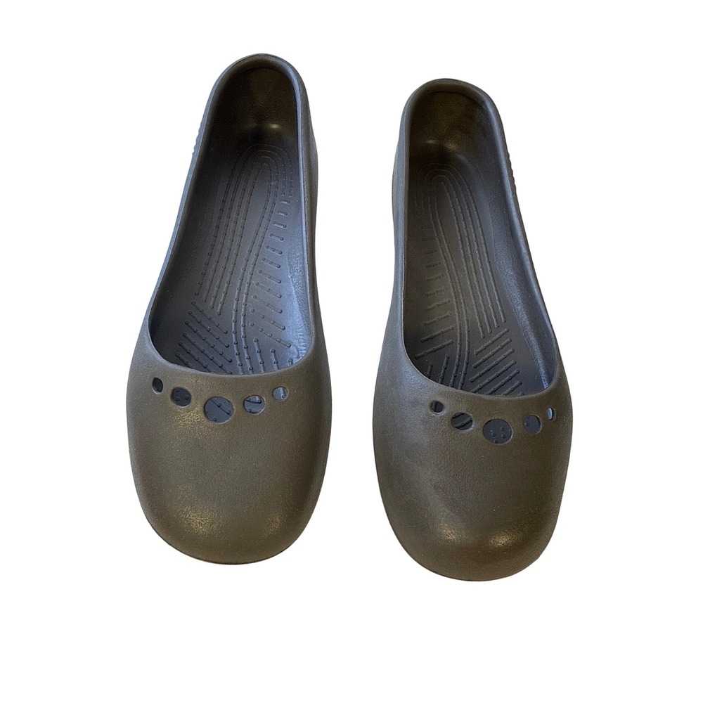 Crocs Alice Work Flats Espresso Brown Slip On Comfort Shoes Womens Size 9